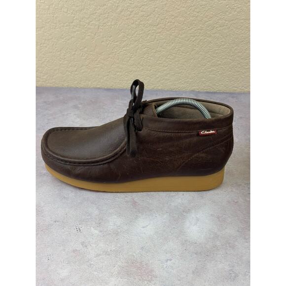 Clarks Originals Brown Leather Wallabees Stinson Hi Boots Men’s Size 9 - Picture 9 of 16